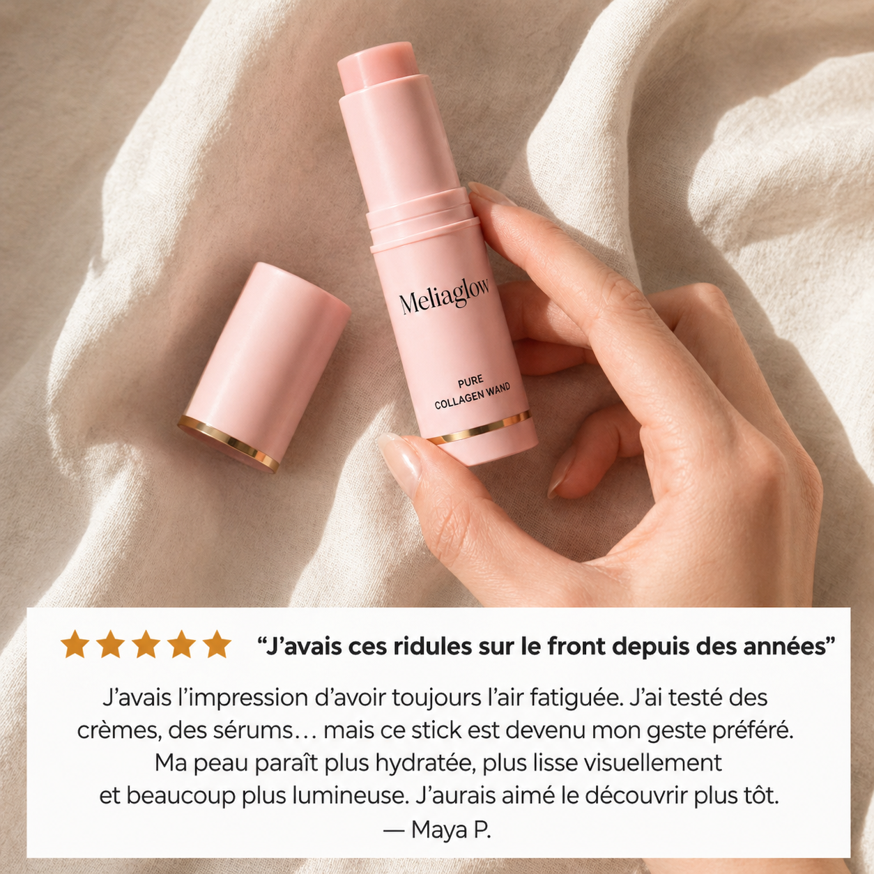 MeliaGlow™ — Peau plus lisse, plus fraîche, plus lumineuse, sans injection