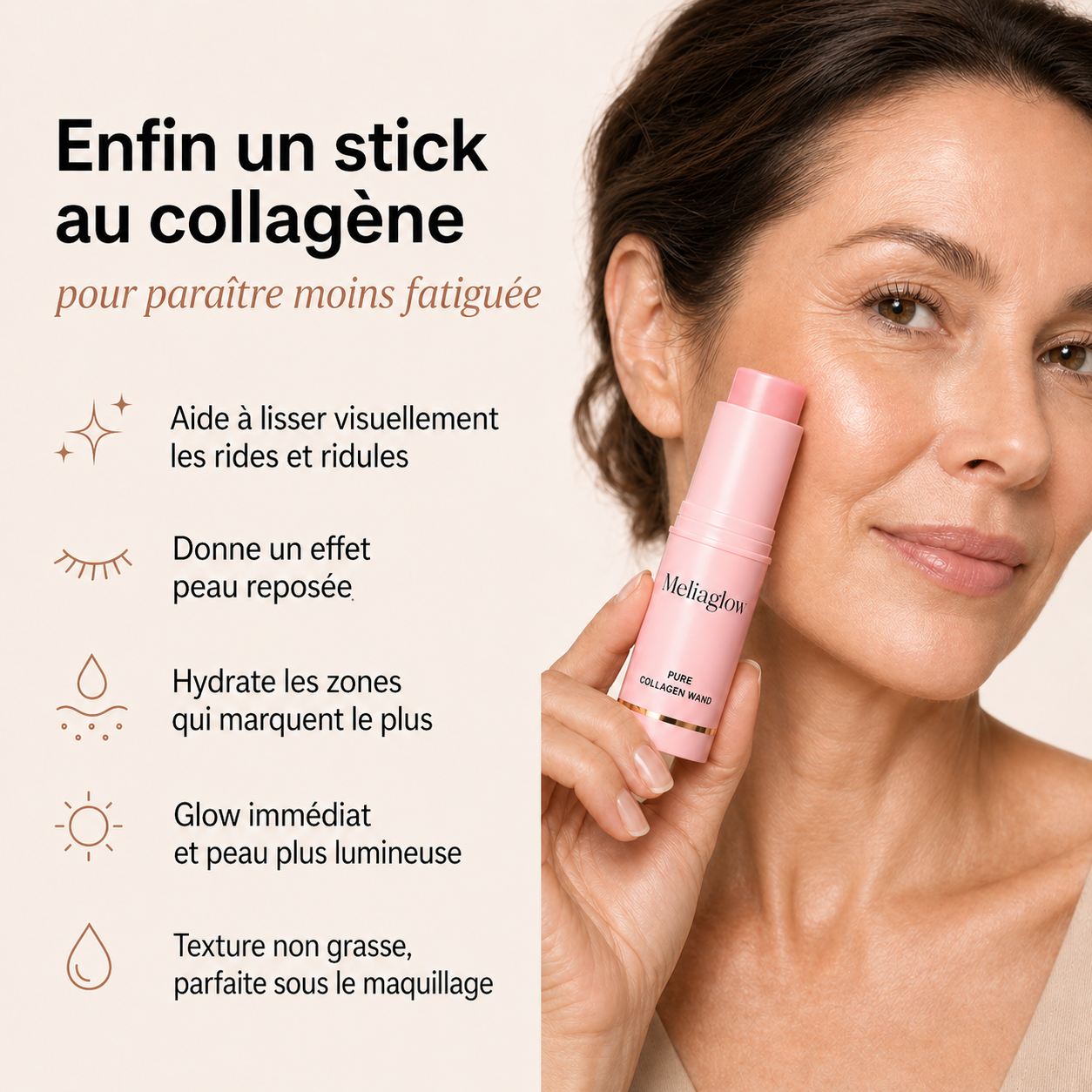 MeliaGlow™ — Peau plus lisse, plus fraîche, plus lumineuse, sans injection